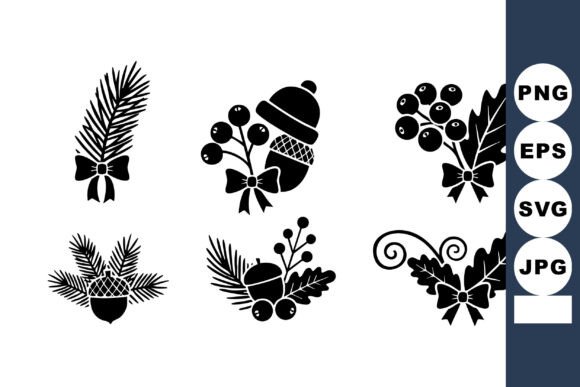 A Festive Brand Asset: Christmas Pine Cones and Holly Berry Graphics