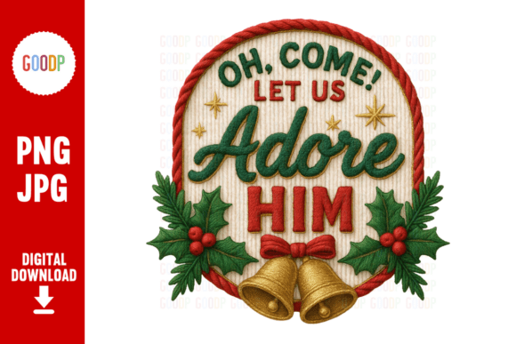 Adore Him Christmas Badge: A Graphic for Branding with Heart