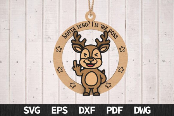 Boss Reindeer Middle Finger SVG: A Bold Winter Amp Laser Cutting Asset