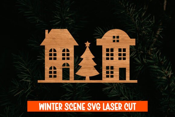 Buildings Cut File SVG: A Winter Amp Laser Cutting Asset