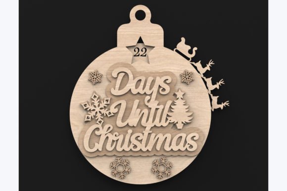 Christmas Countdown Bauble Laser Svg for Festive Crafting