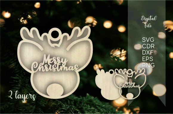 Christmas Deer Layered Ornaments Svg for Winter Amp Laser Cutting