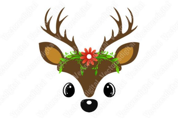 Christmas Reindeer Face Vector: A Must-Have for Holiday Graphics