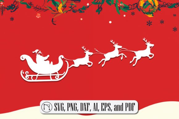 Christmas Reindeer Sleigh SVG: Perfect for Winter Amp Laser Cutting