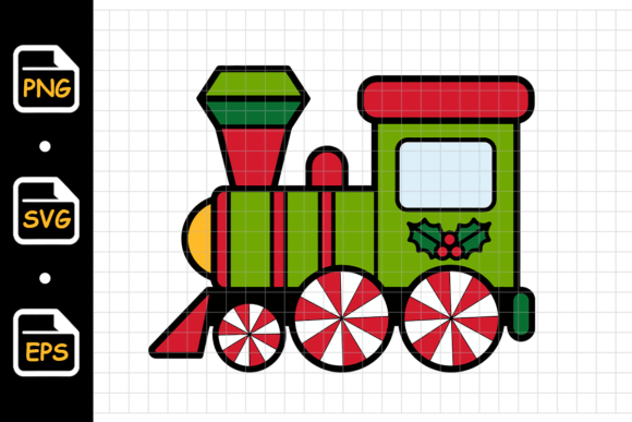 Christmas Train with Peppermint Wheels: A Festive Graphics and Illustrations Review