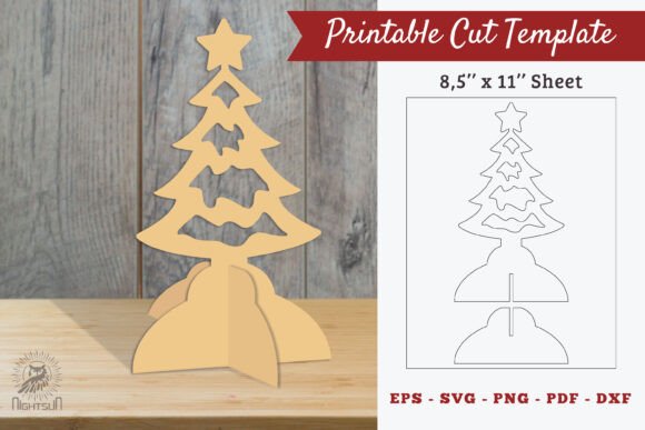Christmas Tree Printable Cut Template for Laser Cutting