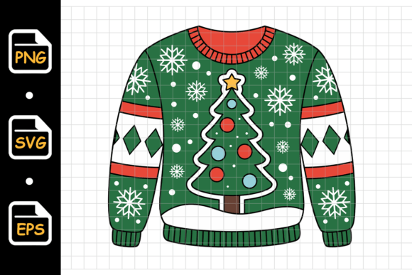 Christmas Tree Sweater Graphics for Festive Illustrations