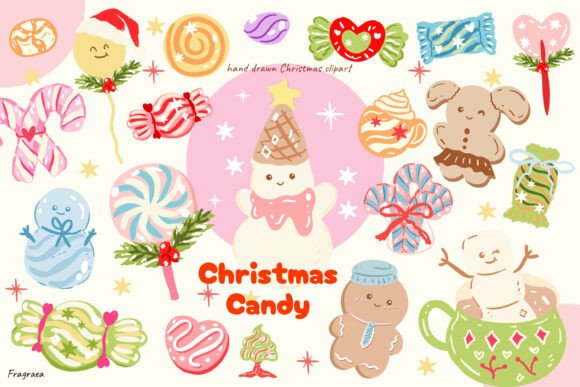 Cute Christmas Candy Treats Clipart Png for Graphics and Illustrations