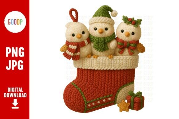Evaluating a Festive Graphic: Crochet Christmas Chicks Illustration