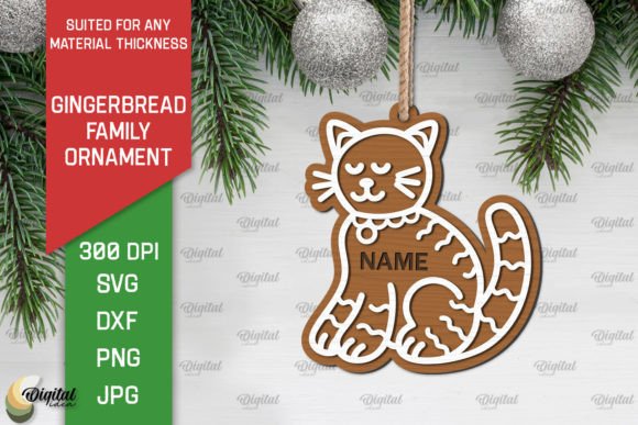Gingerbread Cat SVG. Gingerbread Family: A Winter Amp Laser Cutting Delight