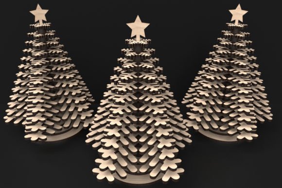 Laser Cut Stacked Christmas Tree Svg: Winter Amp Elegance