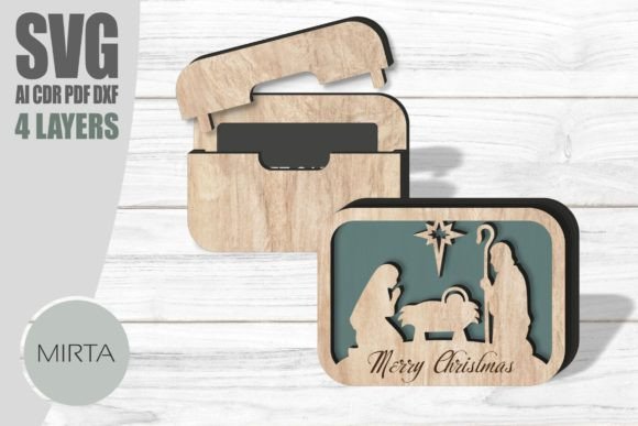 Nativity Gift Card Holder SVG for Laser Cutting