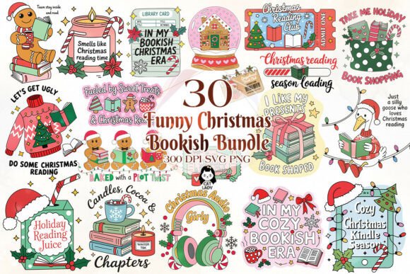 Reviewing a Christmas Bookish Graphics Asset for Brand Marketing