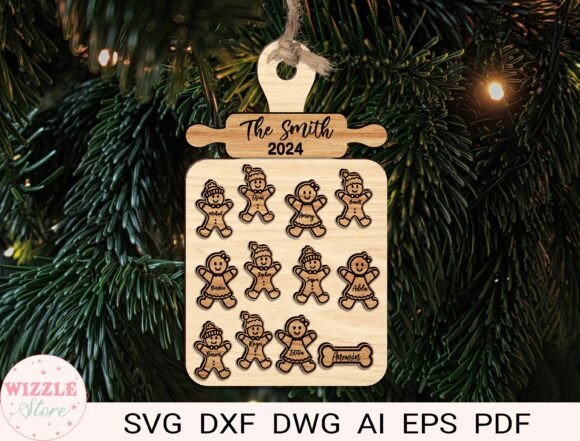 Unique Family Christmas Ornament 2024: A Laser Cutting Winter Amp Asset