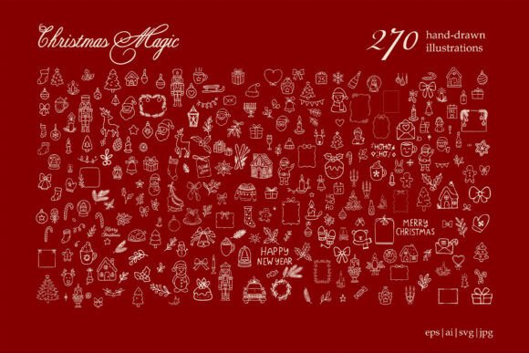 Whimsical Christmas Designs: A Festive Graphics Set