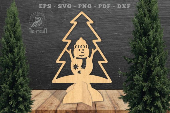 Winter Charm: Snowman in Tree Laser Cut SVG