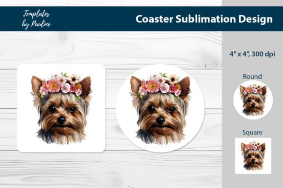 Yorkshire Terrier Coaster: A Versatile Graphics Print Template
